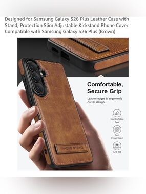 Samsung Galaxy S26 Plus leather case with stand protection slim adjustable